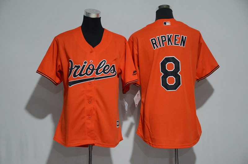 Womens 2017 MLB Baltimore Orioles #8 Ripken Orange Jerseys->more ncaa teams->NCAA Jersey
